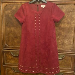 Faux Suede Studded Dress